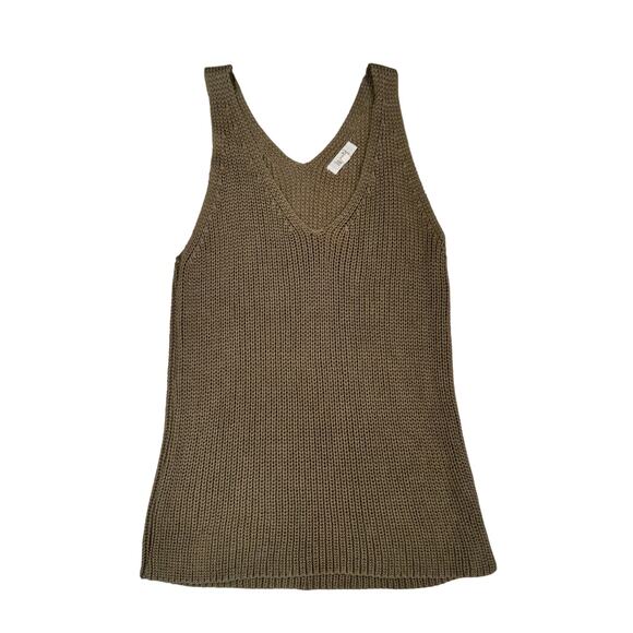 La Miel Open Knit Tank Top Sleeveless Sweater Women's Medium Brown Coastal Boho - Picture 2 of 14